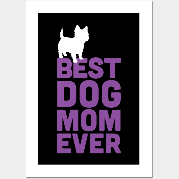 Best Cairn Terrier Dog Mom Ever - Purple Dog Lover Gift Wall Art by Elsie Bee Designs